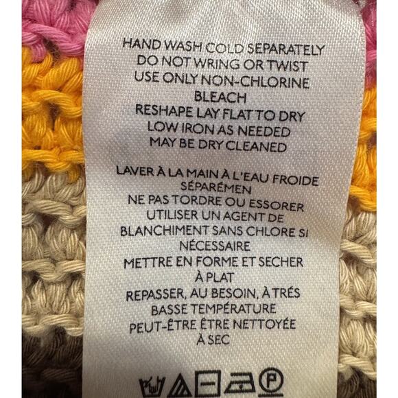 Urban Outfitters Crochet Crop Top Women’s Size Small Colorful Handkerchief Hem - Picture 10 of 10